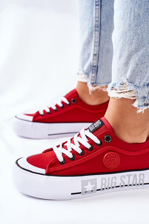 Tenisky na červenej platforme Big Star II274025