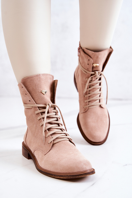 Semišové boty Nicole Růžové 2697