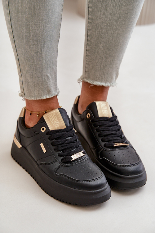 Dámske Tenisky Na Platforme Big Star OO274758 HI-POLY SYSTEM Čierne