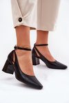 Kožené Lodičky Na Podpatku Maciejka K6816-01 Černé