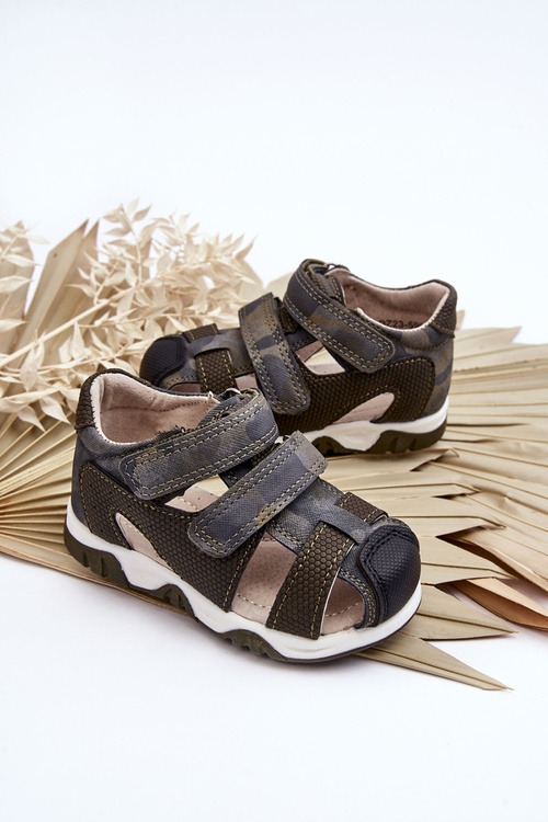 Dětské sandály na suchý zip Tmavě zelený Falcon