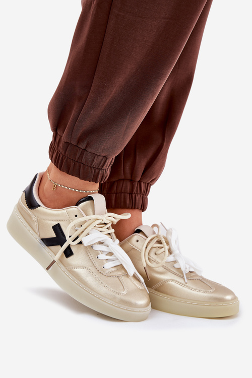 Nízke Dámske Športové Topánky Zlaté Zelevelis