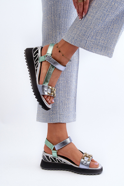 Dámské sandály Na Klinu D&A CR954 Zelené