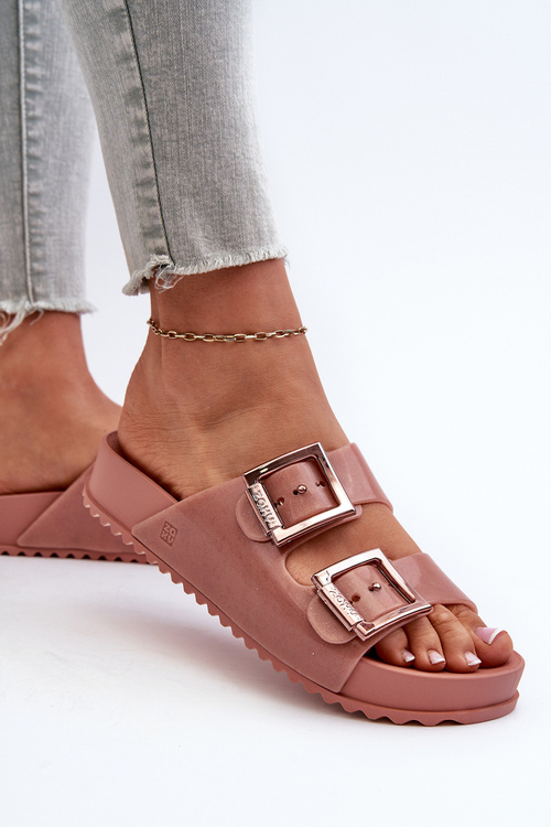 Dámske Šľapky Hladké ZAXY HH285156 Špinavá Ružová