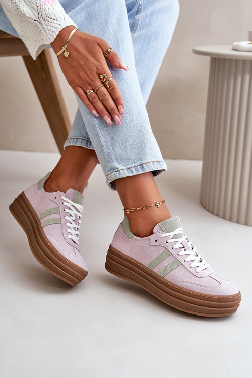 Zazoo N1068S4 Dámske Semišové Tenisky na Platforme Fialové