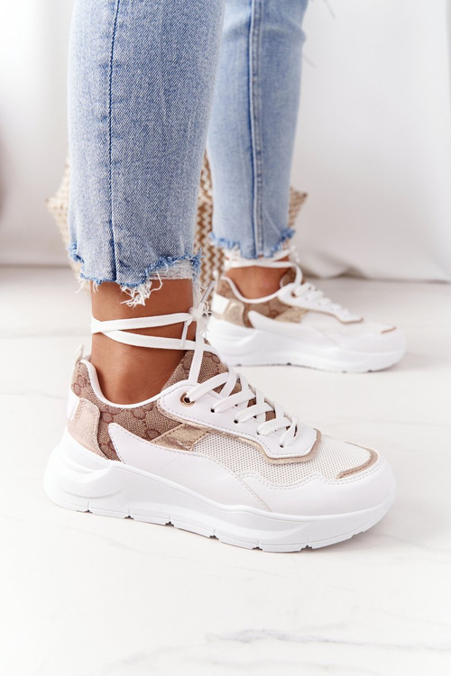 Dámská Sportovní Obuv Sneakers Bílé a Zlaté Melanie