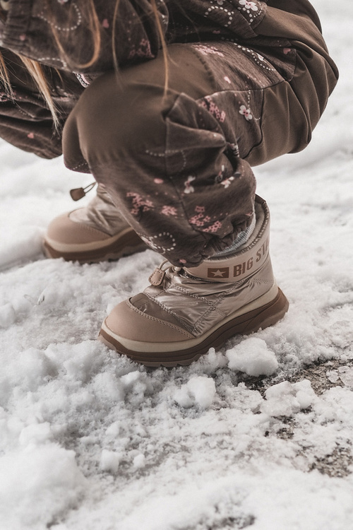 Dětské zimní boty s opláštěním a zipem černé Big Star MM374197