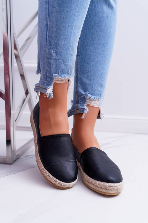 Dámské Espadrilky Černé Flaty