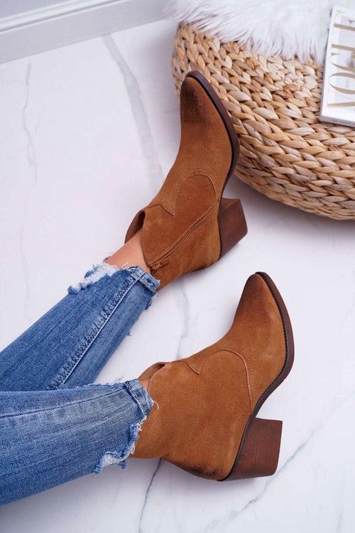 Dámske ťavové Barski 1638 Suede Cowboy topánky