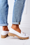 Kožené Mokasiny Lewski Shoes 3053 Bílé