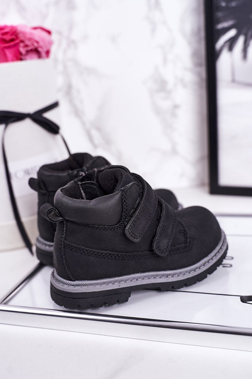 Dětské Boty Na Suchý Zip Cerne Moa