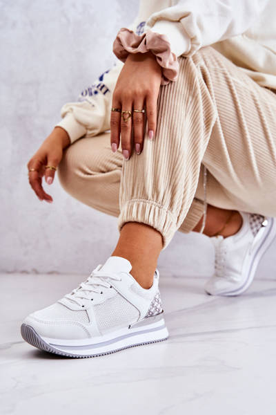 Dámské klasické sportovní boty na klínku bílé Advanced