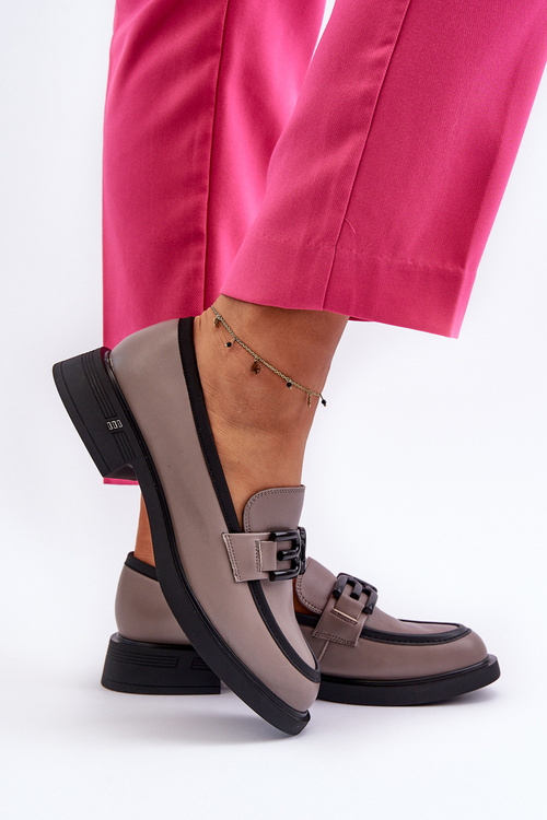 Elegantní dámské kožené mokasíny tmavě béžové Triana