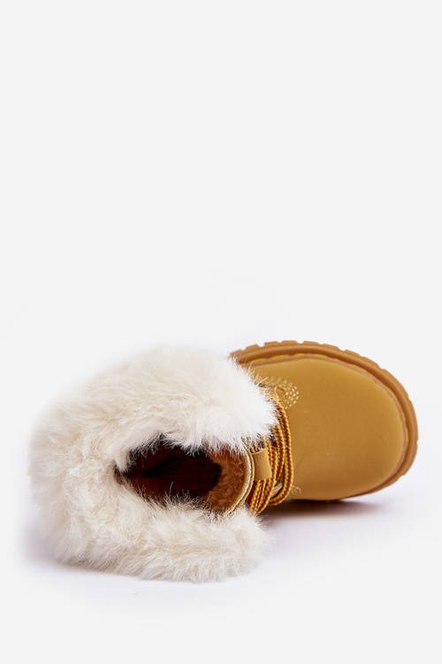 Dětské Trapery Botky na Zip s Kožešinou Camel Gerande