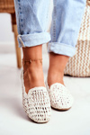Ženské baleríny lu boo tkané biele 4ever