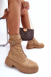 Ploché kožené topánky s béžovou svorkou Samivlo
