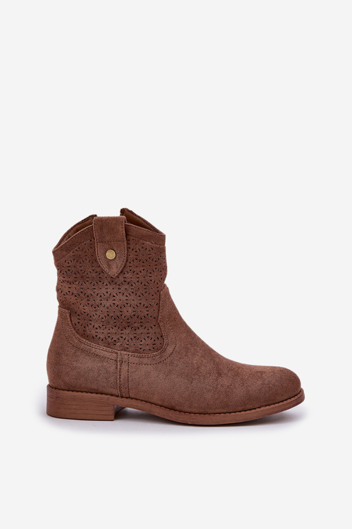 Boty S Jemným Vyřezávaným Vzorem Hnědé S.Barski HY51-063