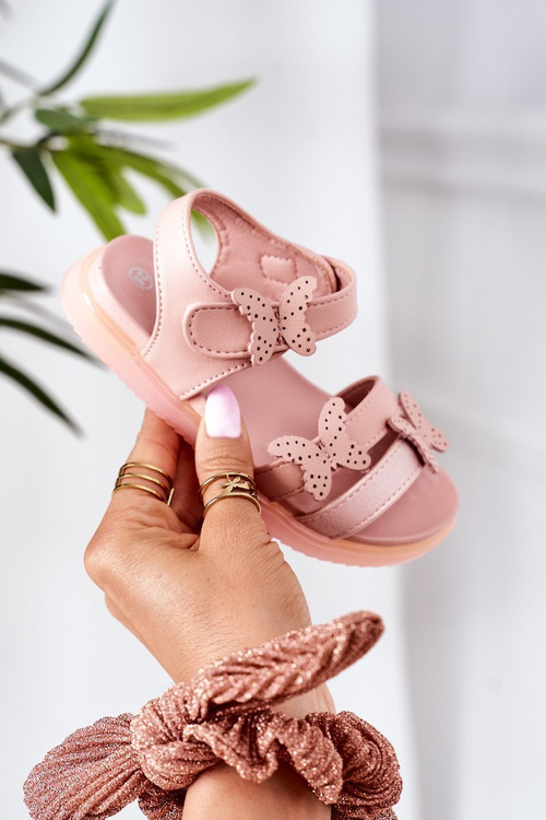 Detské sandále s ružovým suchým zipsom Malvika