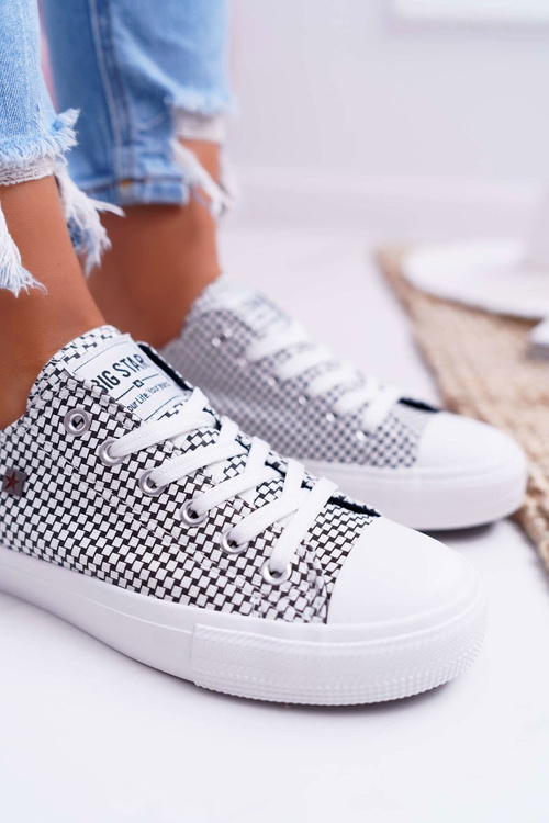 Dámské Tenisky Big Star Kostkované Bílé DD274035