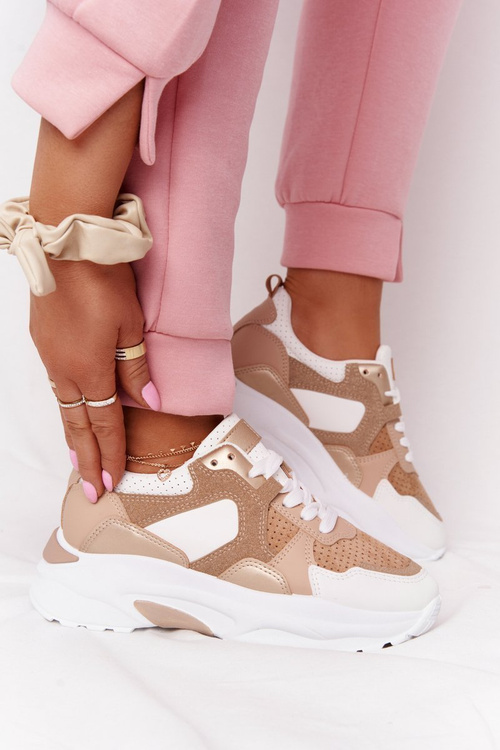 Dámské Sneakersy Na Velké Podrážce Béžové Yolo