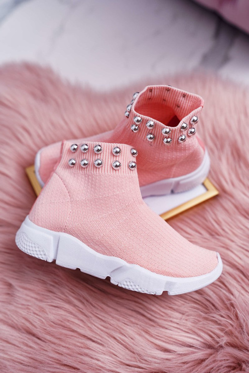 Detská mládežnícka športová obuv pošmyknutá ružovými korálkami Verone