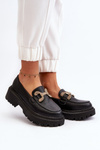 Čierne dámske mokasíny s ozdobou Gargi