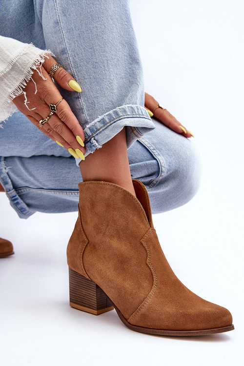 Kůže Kowbojky Botky Lewski EV28 Brązové