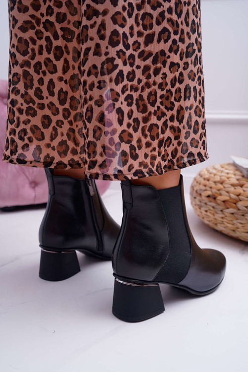 Dámské Boty Laura Messi Kožené černé 2034