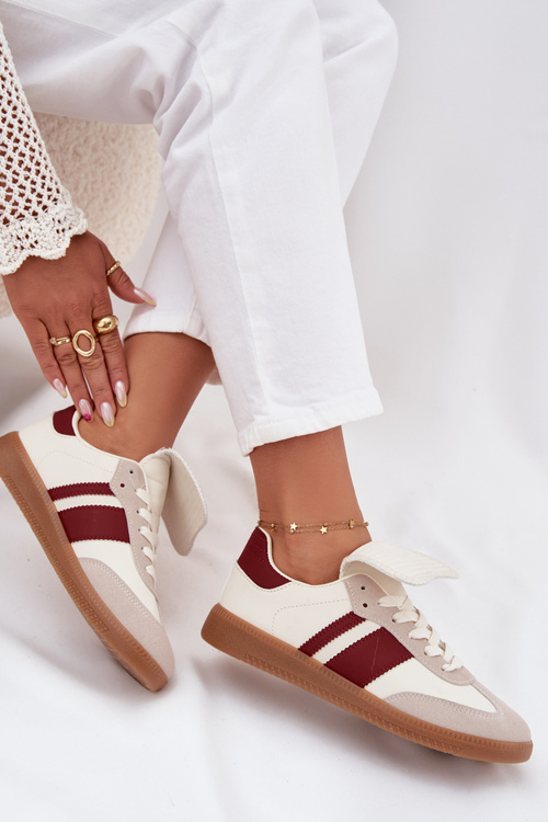 Nízke Dámske Tenisky S Ohýbaným Jazykom Bordová Ardira