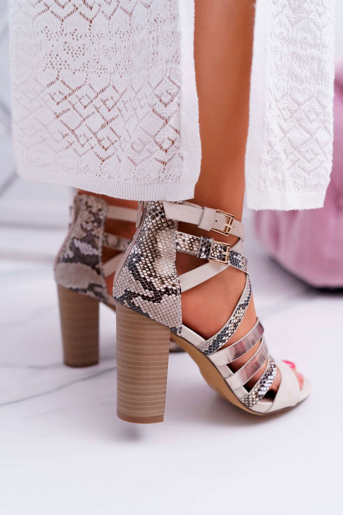 Dámské Sandály Na Podpatku Elegantní Béžové Villey