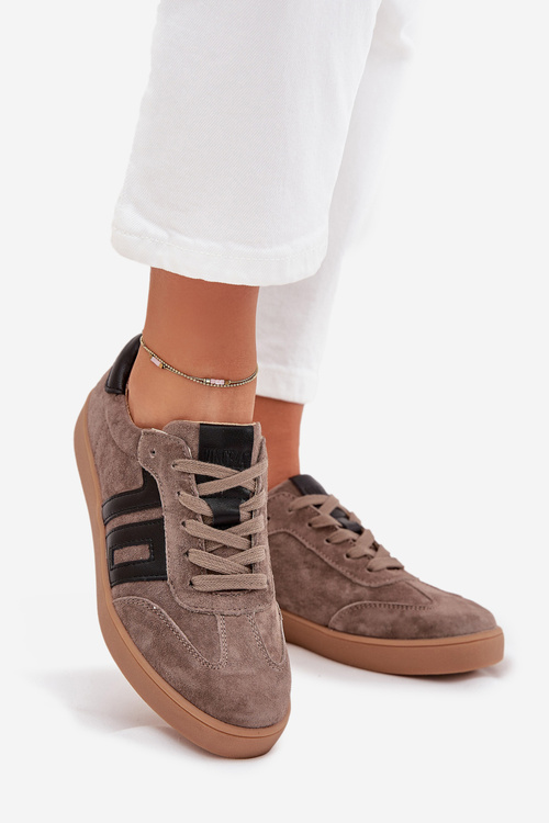 Dámske Semišové Tenisky Vinceza 79557 Tmavo Béžové