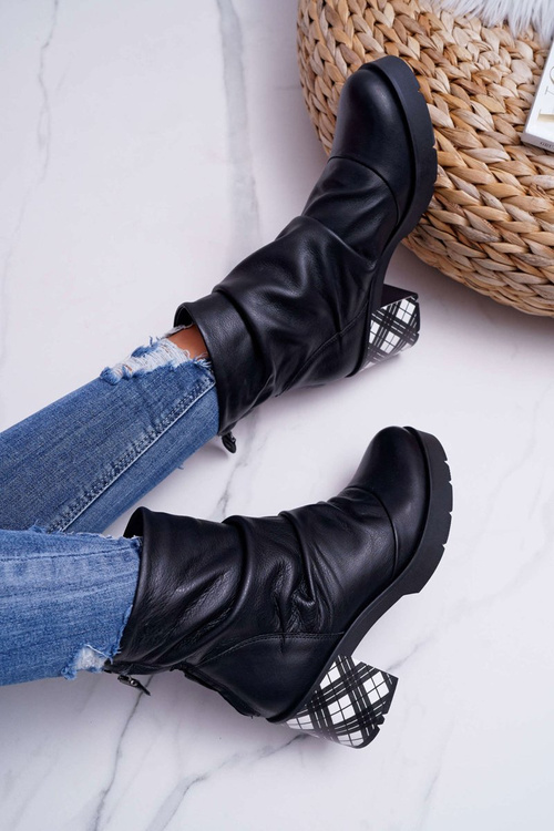 Dámske kožené topánky Maciejka Czarne 04216-01