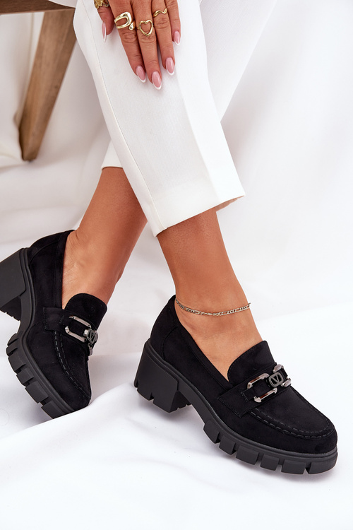 Eko Semišové Polobotky Dámské S Dekorací 39921 Černé Vinceza