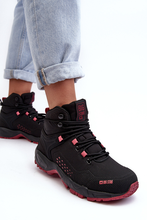 Trekkingové topánky pamäťový penový systém čierna veľká hviezda MM274562