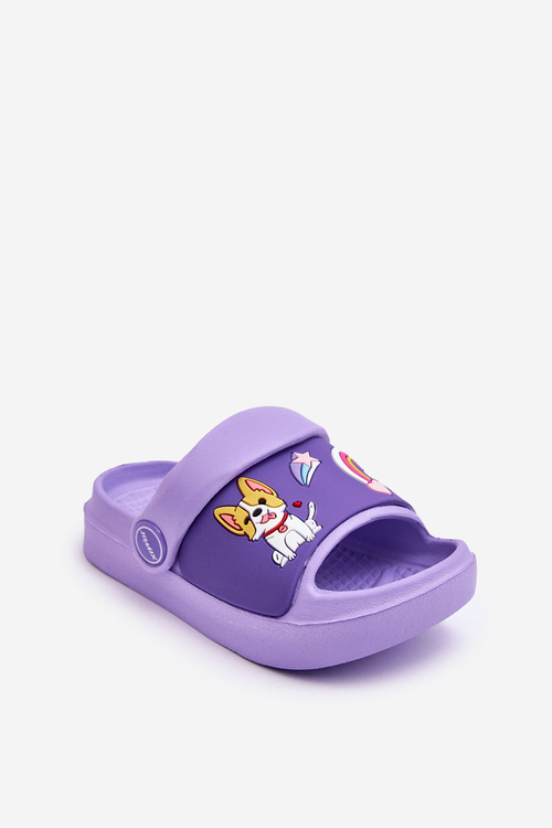 Ľahké detské sandále s motívom purpurového psa Rico