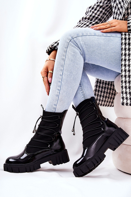 Maľované čierne ponožky Connor