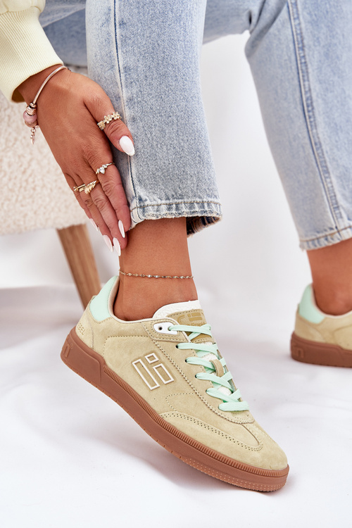 Semišové Sportové Topánky Tenisky Dámske D.Franklin Limetkové DFSH387005