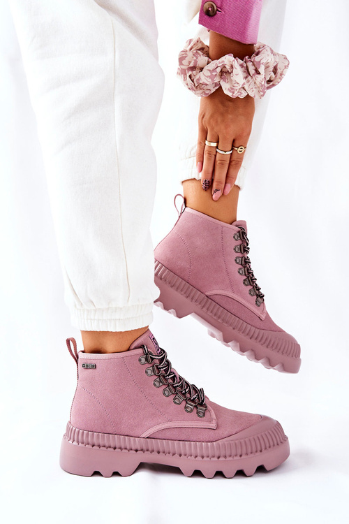 Kožené Turistické Boty Big Star II274367 Růžové