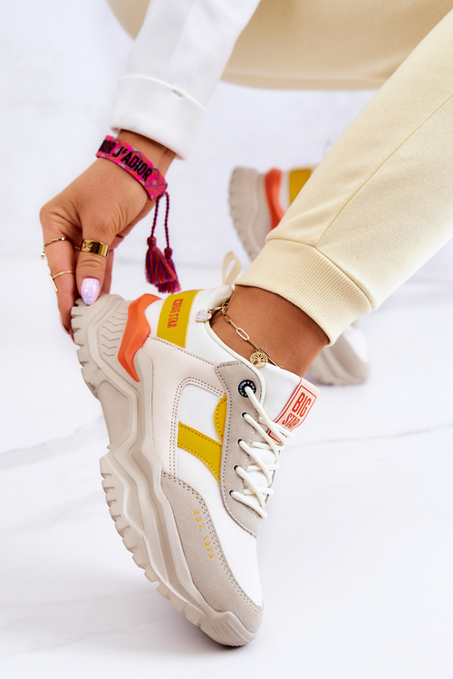 Dámska športová topánka veľká hviezda JJ274A411 biela a béžová