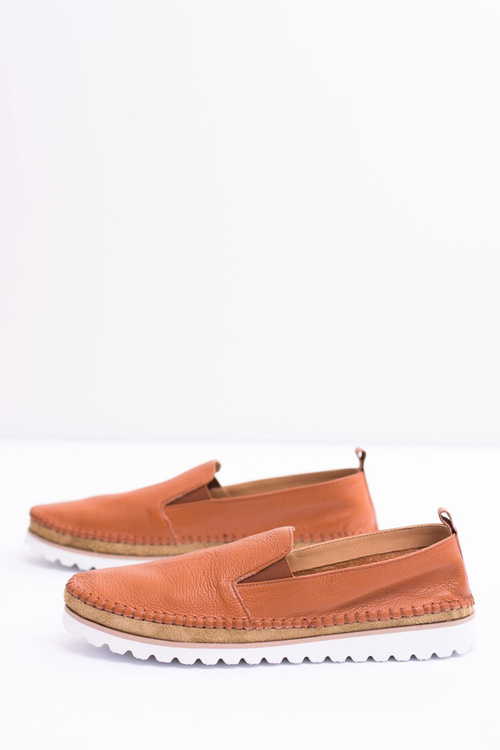 Hnedé pánske kožené mokaséry z perlugo