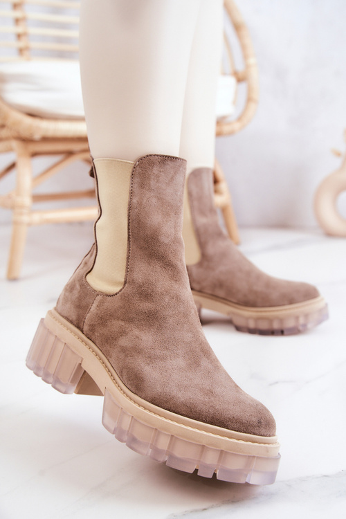 Ženské semišové eliann béžové topánky