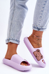 Dámské lehké pěnové pantofle Bear Motiv fialove Parisso