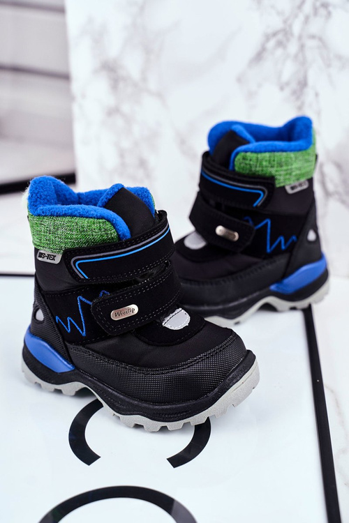 Dámské Sněhule Teplě Přírodní vlna Černé Booom