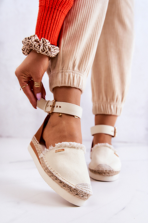 Dámské espadrilky se sponou Big Star JJ274886 Světle béžová