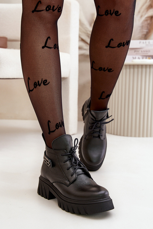 Zazoo 60483 Dámske Kožené Čižmy S Nízkym Zvrškom Zateplené Čierne