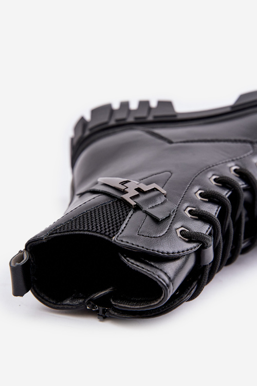 Zateplené Detské Čižmy Na Zips S Dekoráciou Čierne Zinnirella