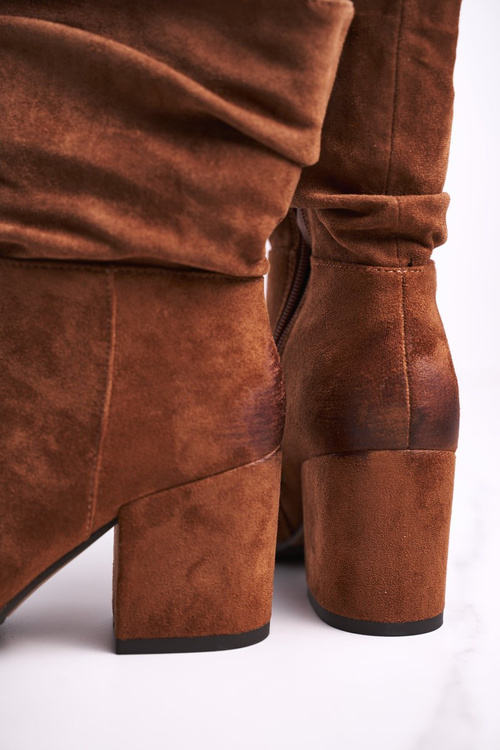 Dámské Kotníkové Boty Eko Semišové Camel Up Side