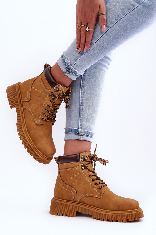 Dámské kožené zateplené trapery hnědé Poles