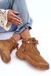 Ocieplené semišové dámské botky Trapery Camel Jailina