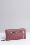 Veľká dámska slivková peňaženka s flitrami